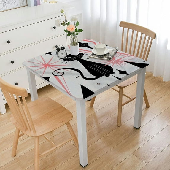 Acheng Cute Cat Square Table Cover 100% Polyester Fiber 52*52