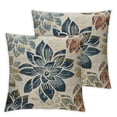 thumbnail image 1 of Acheng Dahlia Pillow Covers Set of 2 Summer Rust Geometric Flower Outdoor Decorative Throw Pillows Farmhouse Navy Blue Pillow Case Square Cushion Cover for Home Sofa Bedroom Living Room 12x12in, 1 of 7