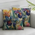 thumbnail image 1 of Acheng Decorative Throw Pillow Cover Farmhouse Vintage Summer Wildflower Iris Flower Pattern Drawn Watercolor Wrapper Style Nature Petal Garden Square Pillowcase for Couch Bed 2 pcs White, 1 of 6