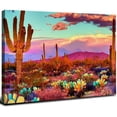 thumbnail image 1 of Acheng Desert Canvas Wall Art Cactus at Sunset Landscape Picture Prints Modern Living Room Decor  20x16inch, 1 of 6
