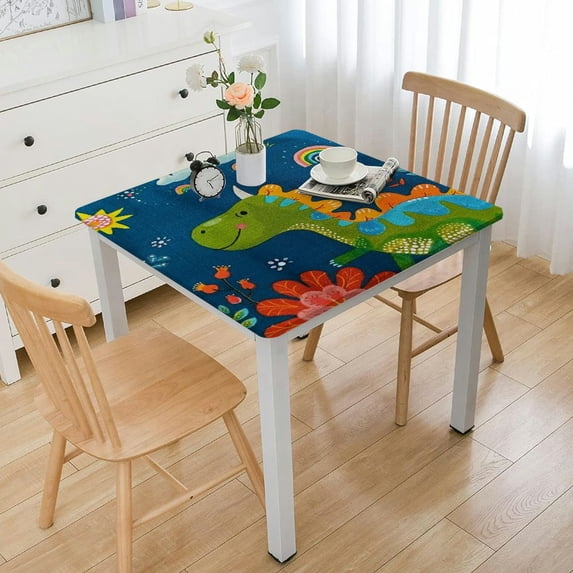 Acheng Dinosaur Rainbow Cave Painting Square Table Cloth 100% Polyester Fiber 52*52