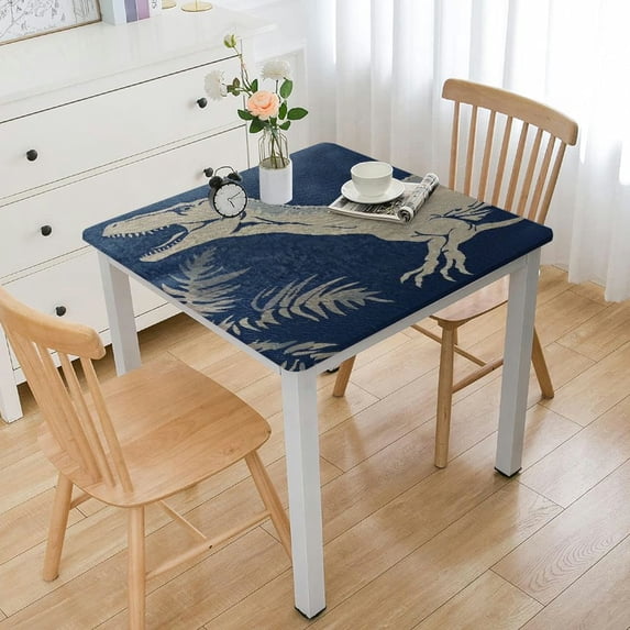 Acheng Dinosaur Square Tablecloth with Elastic Edge 100% Polyester Fiber 40*40