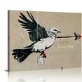 thumbnail image 1 of Acheng Dove of Peace Street Art Painting Bethlehem Mural Graffiti Banksy Canvas Wall Art Print Living Room Bedroom Kitchen Bathroom Office Dorm Room Modern Decor Ready to Hang  pattern3, 1 of 6