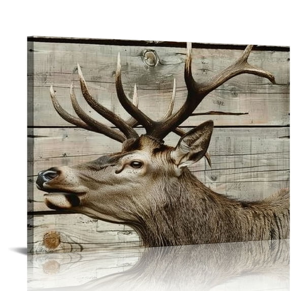 Acheng Elk Pictures Canvas Wall Art: Wildlife Animals Artwork Print on Wrapped Canvas Paintings for Bedroom picture 3