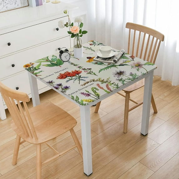 Acheng Flowers Plants Poster Square Tablecloth 100% Polyester Fiber 36*36