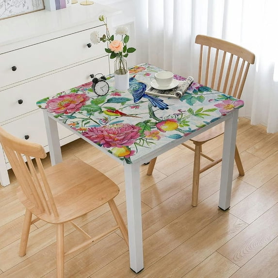 Acheng Flowers Square Tablecloth 100% Polyester Fiber 46*46