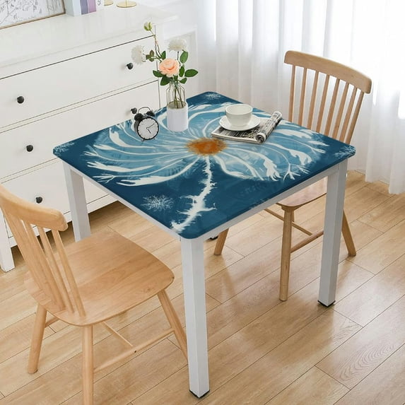 Acheng Flowers Square Tablecloth Washable for Home Kitchen Outdoor Decoration 100% Polyester Fiber 40*40