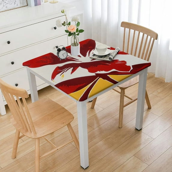 Acheng Flowers Square Tablecloth Waterproof 100% Polyester Fiber 52*52