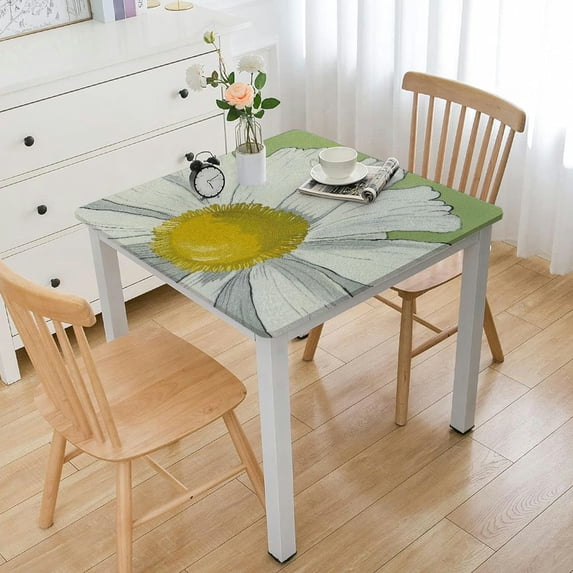 Acheng Flowers Square Tablecloth with Elastic Edge 100% Polyester Fiber 40*40