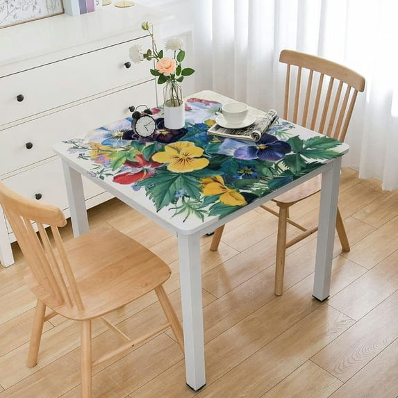 Acheng Flowers Vase Art Nouveau Square Tablecloth for Outdoor Picnic Camping and Indoor Kitchen Dining Party 100% Polyester Fiber 40*40