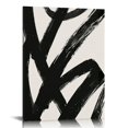 thumbnail image 1 of Acheng Framed Abstract Wall Art Canvas Set Lines Pictures Modern Mid Century Boho Wall Decor Minimalist Abstract Black Stroke Lines Canvas Artwork Living Room Bedroom Home Office 12x16 in, 1 of 5