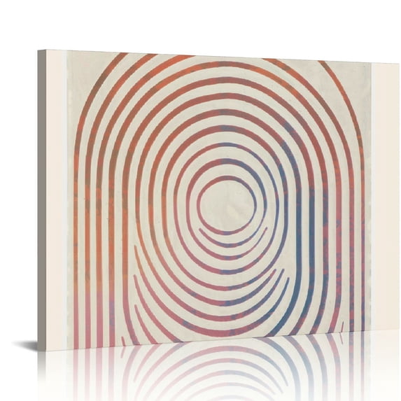 Acheng Framed Canvas Print Wall Art Set Geometric Duotone Tan Spiral Waves Shapes Abstract Illustrations Modern Art Decorative Nordic Calm/Zen for Living Room, Bedroom, Office - Natural 16x12in