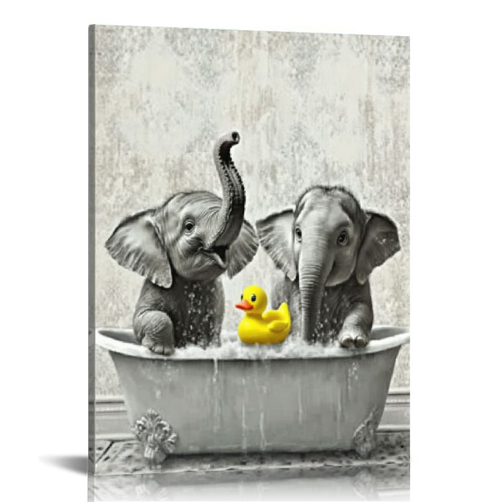 Acheng Funny Bathroom Decor Wall Art Black and White Animals Photo ...