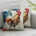 thumbnail image 1 of Acheng Funny Wholesale Popular Watercolor Rooster Art Colorful Chicken  Pillow Cover,  2 pcs White, 1 of 6