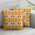 thumbnail image 1 of Acheng  Geometric Throw Pillow Cushion Cover, Linked Bold Geometric Shapes 70s Vintage Minimalist Pattern Bohemian Design, Decorative Square Accent Pillow Case,Orange Cream,Set of 2 White, 1 of 6