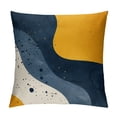 thumbnail image 1 of Acheng Gold and Blue Abstract Art Plush Pillowcase 1 Piece White, 1 of 5