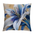 thumbnail image 1 of Acheng Gold and Blue Abstract Art Plush Pillowcase 1 Piece White, 1 of 5