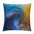 thumbnail image 1 of Acheng Gold and Blue Abstract Art Plush Pillowcase 1 Piece White, 1 of 5
