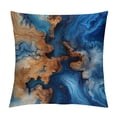 thumbnail image 1 of Acheng Gold and Blue Abstract Art Plush Pillowcase 1 Piece White, 1 of 5