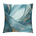 thumbnail image 1 of Acheng Gold and Blue Abstract Art Plush Pillowcase 1 Piece White, 1 of 5