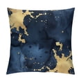 thumbnail image 1 of Acheng Gold and Blue Abstract Art Plush Pillowcase 1 Piece White, 1 of 5