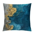 thumbnail image 1 of Acheng Gold and Blue Abstract Art Plush Pillowcase 1 Piece White, 1 of 5
