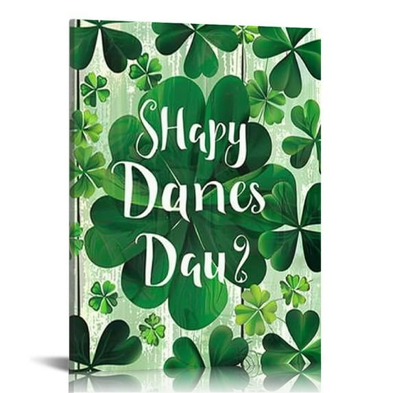 Acheng Happy St. Patricks Day Clover Border Canvas Wall Art pattern3
