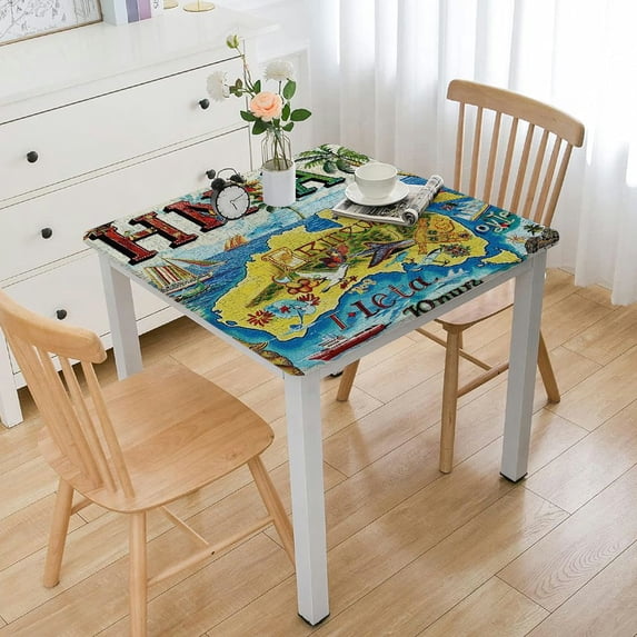 Acheng Hawaii Bird Boat Square Tablecloth 100% Polyester Fiber 36*36