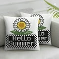 thumbnail image 1 of Acheng Hello Summer Sunflower Pillow Covers Black and White Buffalo Check Plaid Home Decor Throw Pillow Cases Yellow Floral Farmhouse Outdoor Sofa Couch Cushion Cover,Set of 2 White, 1 of 6