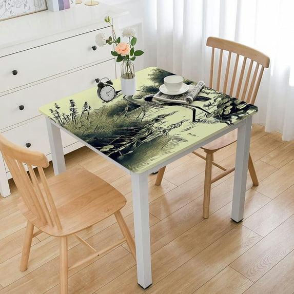 Acheng Heron Square Fitted Table Cloths 100% Polyester Fiber 46*46