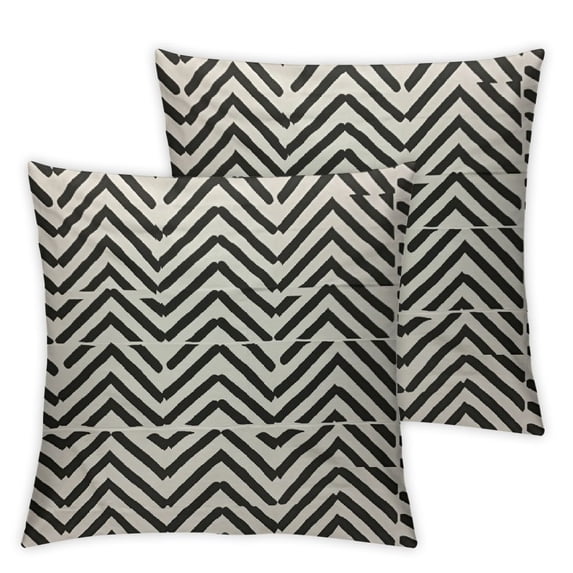 Acheng Herringbone Pattern Throw Pillow Cover Black and White Rice Wheat Simple Repeat Regular Classic Pillow Case Decorative Room Cushion Cover for Home Couch Bed,Set of 2 24x24in