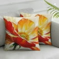 thumbnail image 1 of Acheng Ink Oil Painting Watercolor Red Orange Poppy Flowers Summer Decorative Lumbar Pillowcase Throw Pillow Cover Case Set of 2 Chair Sofa Bed Home Decoration  White, 1 of 6