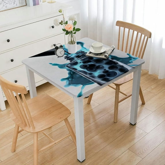 Acheng Ink Painting Square Fitted Table Cloths 100% Polyester Fiber 52*52