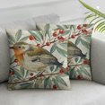 thumbnail image 1 of Acheng  Ink Painting Watercolor Grey Bird Green Leaves Spring Summer Decorative Lumbar Throw Pillow Cover Set of 2 Case Home Living Room Bed Sofa Car White, 1 of 6