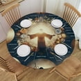 thumbnail image 1 of Acheng Jesus, Lion, Lamb Round Table Cloth 100% Polyester Fiber Outdoor Fitted 42-46, 1 of 8