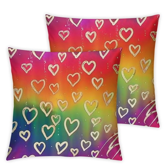 Acheng LGBTQ Pride Throw Pillow Covers  Love Wins Colorful Rainbow Home Decoration Farmhouse Pillow Cushion Case for Sofa Bedroom 2 pcs White