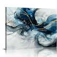 thumbnail image 1 of Acheng Large Abstract Canvas Art Elegant Combination of Tones Modern Living Room Wall Decor Black and White Gray Background Blue Gradient Picture picture 3, 1 of 6