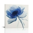 thumbnail image 1 of Acheng  Large Blue Flickering Flower Modern Abstract Paintings Canvas Wall Art Gallery Wrapped Grace Floral Pictures on Canvas Artwork for Living Room Bedroom Office Home Decor 20x20in, 1 of 5