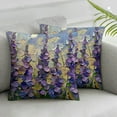 thumbnail image 1 of Acheng Lavender Square Pillow Covers with Zipper Oil Painting Floral Artwork Purple Yellow Soft Comfortable Washable Sofa Outdoor Office Throw Pillow Covers,Set of 2 White, 1 of 6