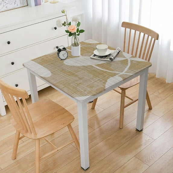 Acheng Leaf Fabric Pattern Square Tablecloth Washable for Home Kitchen Outdoor Decoration 100% Polyester Fiber 40*40