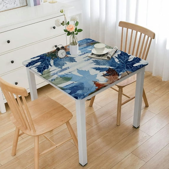 Acheng Leaf Pattern Square Tablecloth Great for Home Kitchen/Parties/Holiday Dinner 100% Polyester Fiber 46*46