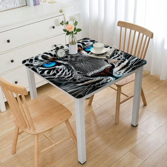 Acheng Leopard Spots Square Tablecloth with Elastic Edge 100% Polyester Fiber 36*36