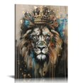 thumbnail image 1 of Acheng Lion King With Crown Wall Art, Lion Black Gold Abstract Extra Large Canvas Print, Game Room, Man Cave Wall Decor Ready To Hang, Nature Wall Art, Wall Art pattern3, 1 of 5