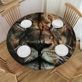 thumbnail image 1 of Acheng Lion Round Tablecloth Waterproof Resistant Fabric 100% Polyester Washable for Home Kitchen Outdoor Decoration 38-42, 1 of 8