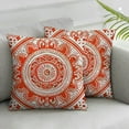 thumbnail image 1 of Acheng Mandala Accent Decorative Throw Pillow Covers (2pcs, Orange) White, 1 of 6