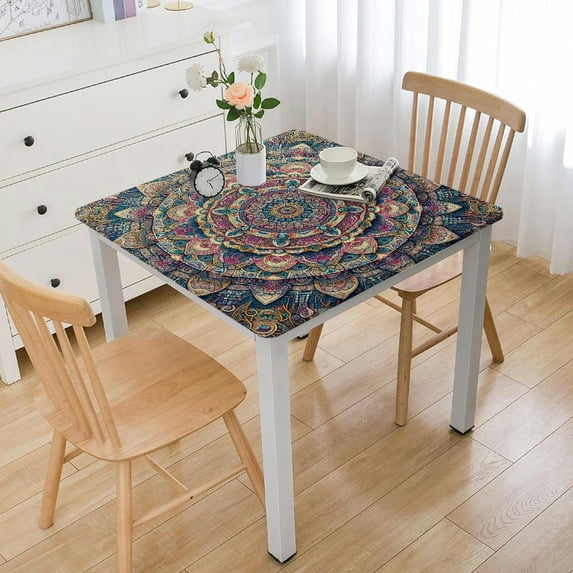 Acheng Mandala Square Tablecloth Great for Home Kitchen/Parties/Holiday Dinner 100% Polyester Fiber 46*46
