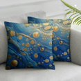 thumbnail image 1 of Acheng Marble Texture Natural Luxury Navy Blue Gold Painting Set of 2 Decorative Throw Pillow Cases Sofa Cushion Covers for Couch Bedroom Living Room Car Home Decor White, 1 of 6