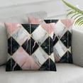 thumbnail image 1 of Acheng  Marble Throw Pillow Covers Rhombus Marbling Golden Geometric Diagonal Lines Modern Luxurious Square Pillow Cases Set of 2 for Decorative Cushion Bed Couch Sofa White, 1 of 6