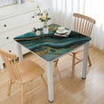 thumbnail image 1 of Acheng Marbled Surface Gold Accents Black Background Square Tablecloth Full Width Single-Sided Printing 100% Polyester Fiber 40*40, 1 of 8