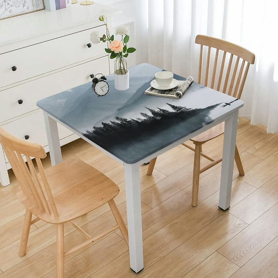 Acheng Minimalist Landscape Square Tablecloth for Outdoor Picnic Camping and Indoor Kitchen Dining Party 100% Polyester Fiber 40*40
